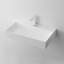 36" X 18" Solid Surface Wall Mount Rectangle Matte White Vessel Sink With Faucet Hole