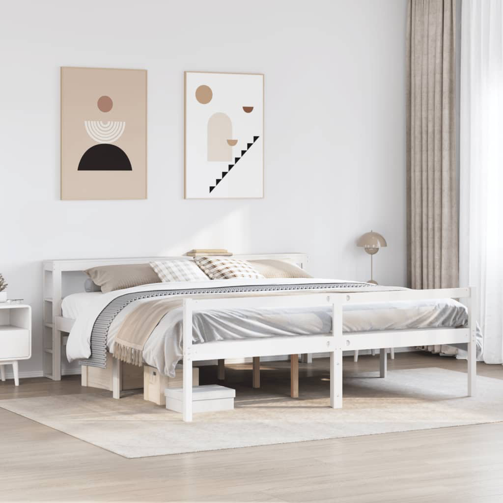 Vidaxl Senior Bed With Headboard Without Mattress White 200X200 Cm, White - Image 3