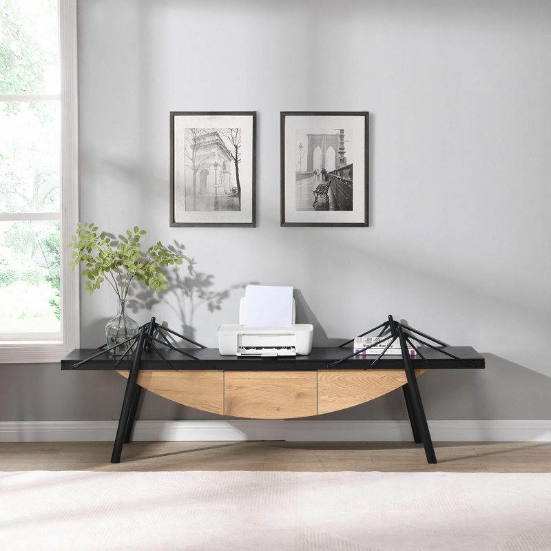 Console en forme de voilier, Noir/naturel