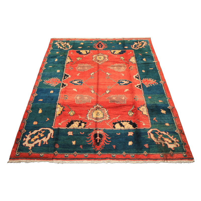 Tapis Oushak turc en laine noué à la main 9 pi 3 po x 10 pi 11 po