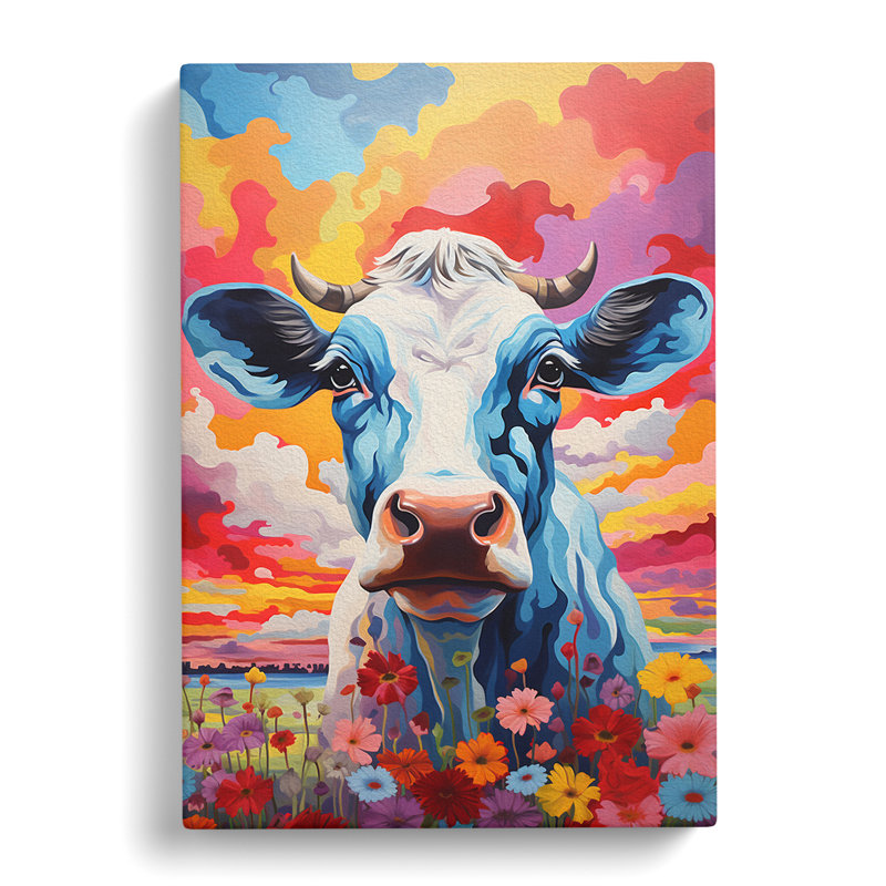 Cow Colour Field - No Frame Print, 76cm H x 50cm W x 3cm D