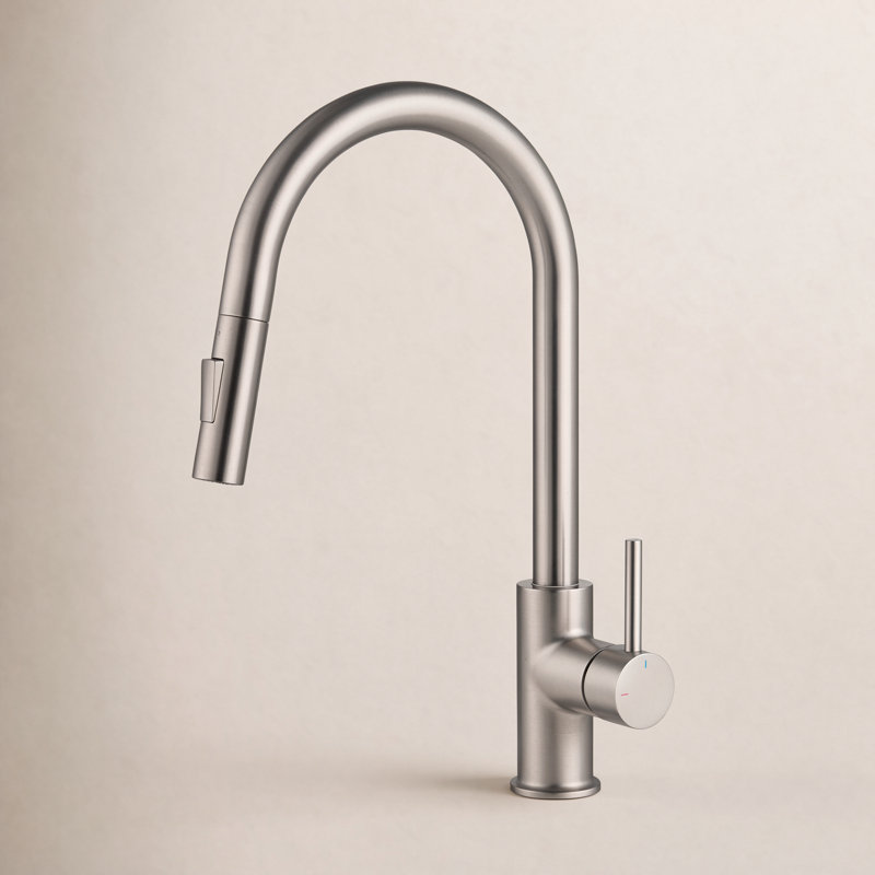 Pull Down Single Handle Kitchen Faucet, Brushed Nickel