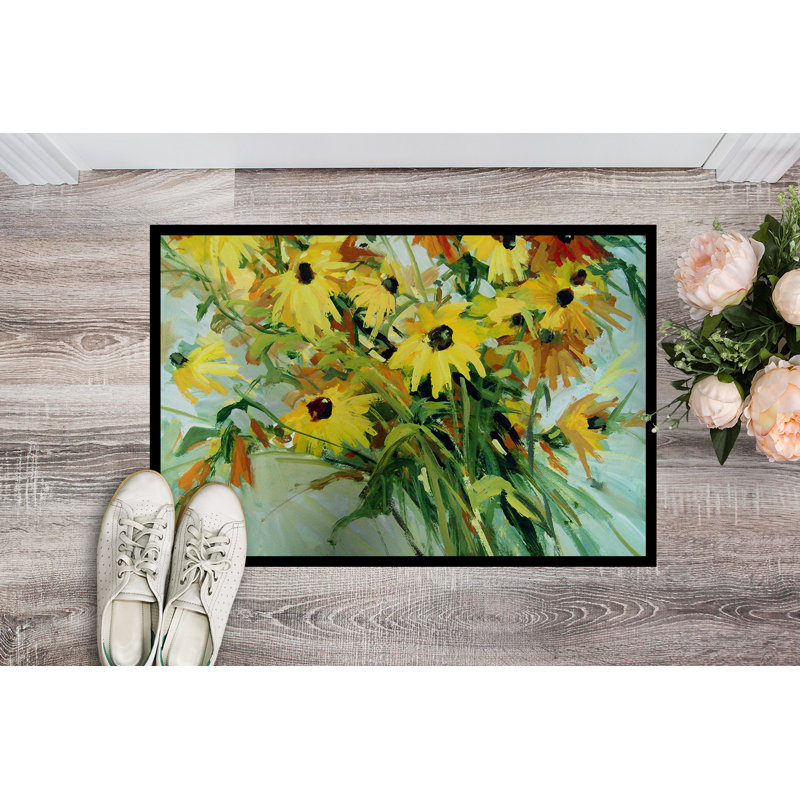 Paillasson d’extérieur anti-dérapant fleurs sauvages waymart, Rectangle 2 pi x 3 pi