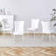 Chaise de salle à manger moderne et minimaliste, dossier et coussin de siège incurvés en similicuir blanc, pieds de chaise en métal blanc
