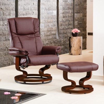 Hightower Upholstered Swivel Recliner with Footstool