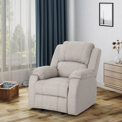 Fauteuil inclinable manuel, tissu de lin, dimensions 34,5 po x 39 po x 39 po