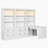 83.4"Tall 2 Bookshelf & 1 Writting Desk Suite,Modern Bookcase Suite with LED Lighting, Drawers,Study Desk and Open Shelves,3-Piece Set Storage Bookshelf for Living Room,Home Office,Study room,White