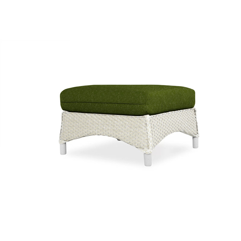 Mandalay Outdoor Ottoman, Antique White, Bright Side Fog