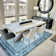 Ombre Border Plush Area Rug – Velvety Gradient Accent with Non-Slip Base