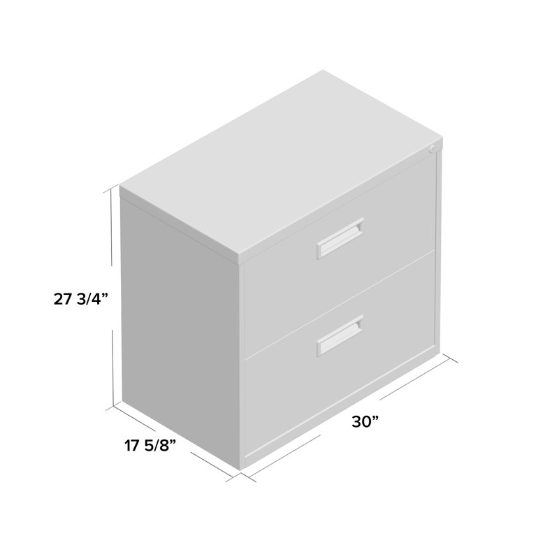 Balog 30'' Wide 2 -Drawer File Cabinet, Black