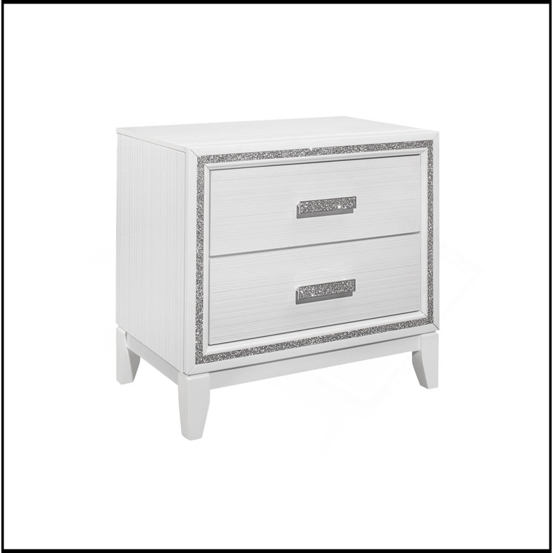 GLITTER WHITE NIGHTSTAND
