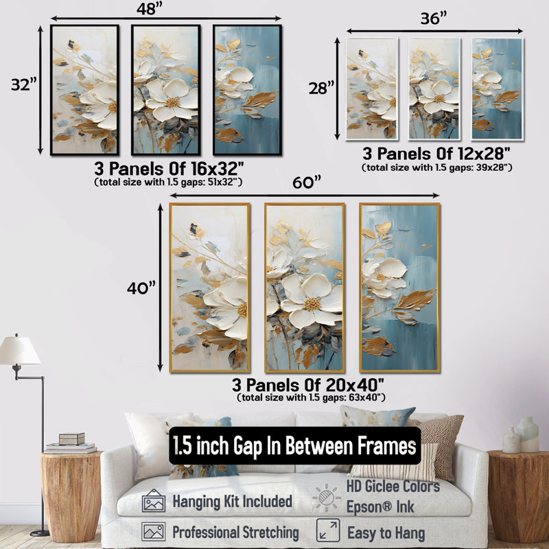 «Seasonal Serenity Blooms In Minimalisme II», ensemble de reproductions d'art mural, Cadre flottant noir