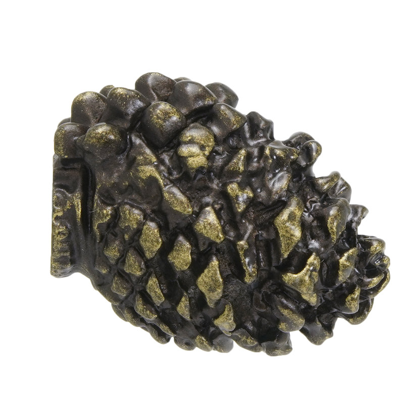 Poignée pomme de pin Lodge en laiton antique, Laiton antique