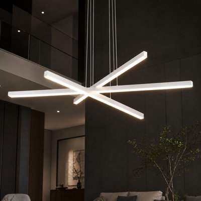 Sirius 39.25 in 3-Light Plank LED Chandelier Light Height Adjustable ETL Certified Linear Pendant