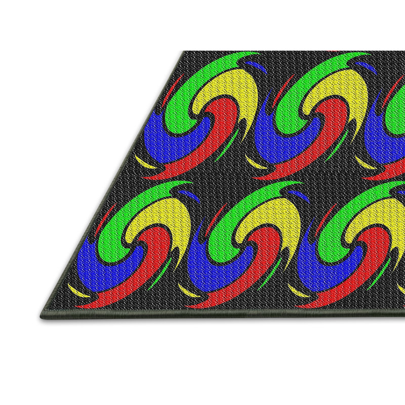 Noir Tapis décoratif, Rectangle 5 pi x 7 pi