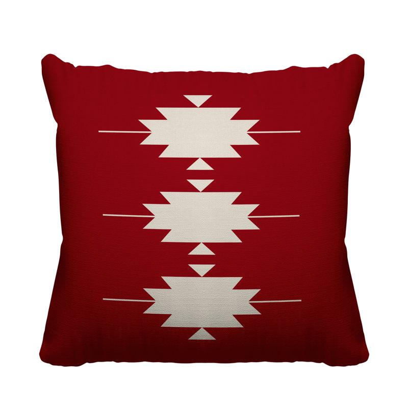 Coussin intérieur / extérieur Sike Southwestern, L 17 po x H 17 po, Rouge