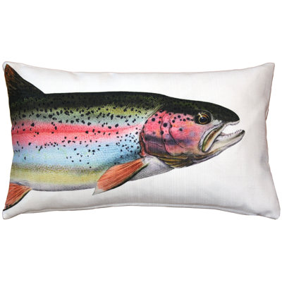  Rainbow Trout Fish Indoor/Outdoor Lumbar Pillow