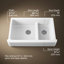 Évier de cuisine encastrable double L 35,69 po x l 21,56 po avec tablier haut Whitehaven®