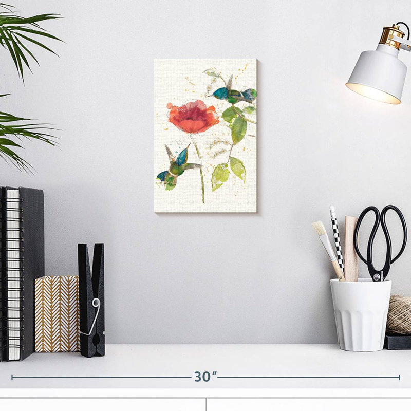 Fleur de colibri sarcelle Brampt, H 12 po x l 8 po