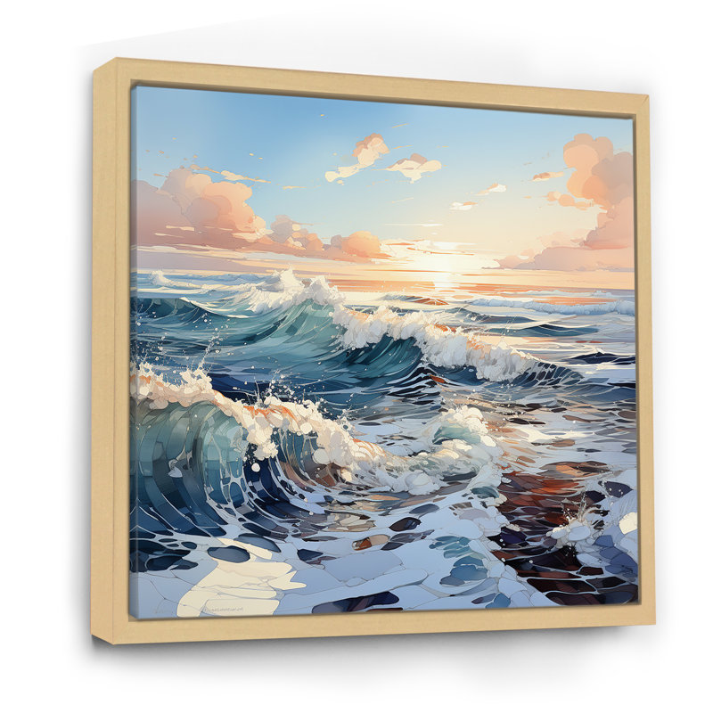 «Ocean Winter Scenery I», reproduction sur toile, H 16 po x l 16 po x P 1 po, Cadre naturel flottant