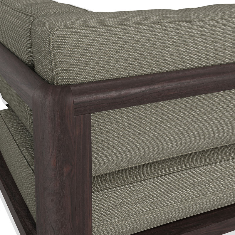 Chaise d'angle modulaire d'extérieur Peasnell en teck de couleur frêne, Cendré