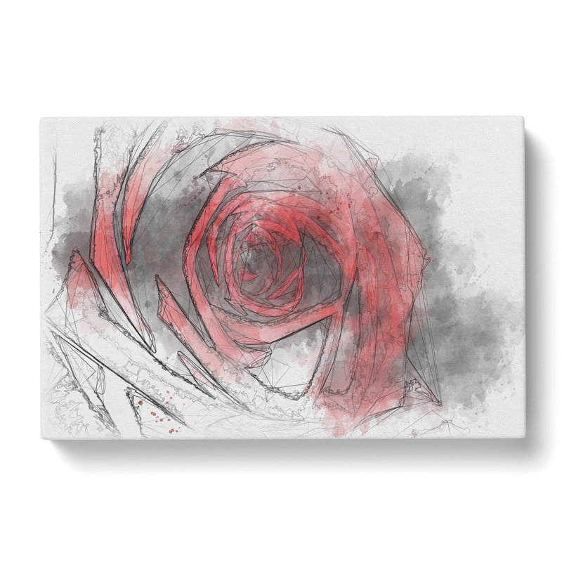 Red Rose Flower Vol.6 - Wrapped Canvas, 50cm H x 76cm W x 3cm D