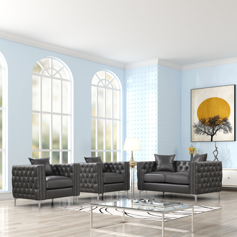 Ivy Bronx Goldina 3 - Piece Living Room Set | Wayfair