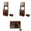 Ensemble de buffet 3 pièces et garde-manger, 2 armoires de rangement pour garde-manger, un buffet avec 2 portes coulissantes en verre rayé