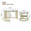 70Cm Nesting Coffee Tables (Set Of 2), Glam Round Tables With Top & Gold Cage Frame-1657607798