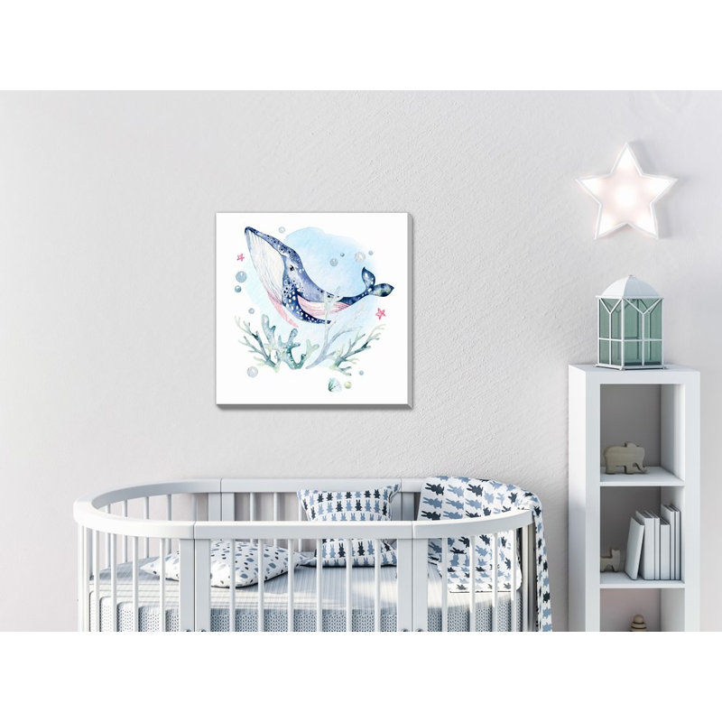 Baleine, art mural, Sans cadre, H 24 po x l 24 po