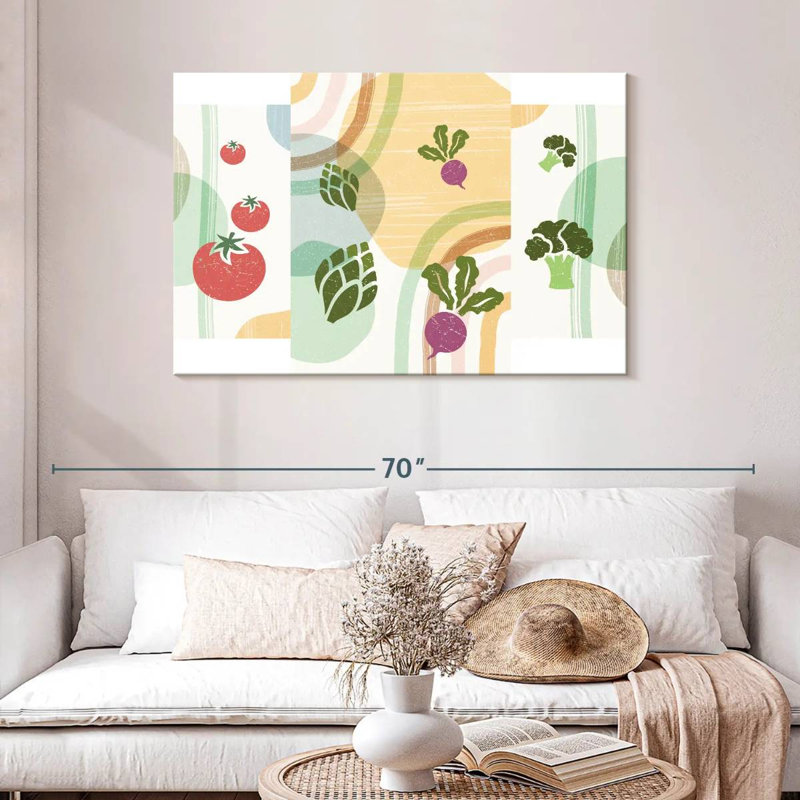 Yarlin Boho Abstract Vegetables, 30" H x 45" W
