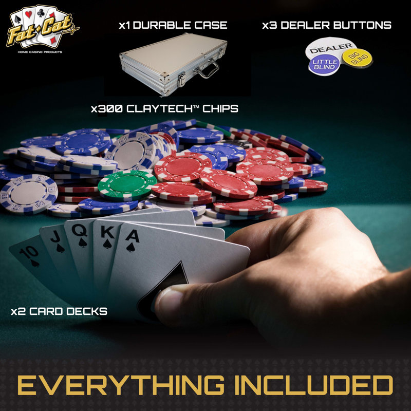 Jeu de 300 jetons de poker Texas Hold'em Fat Cat
