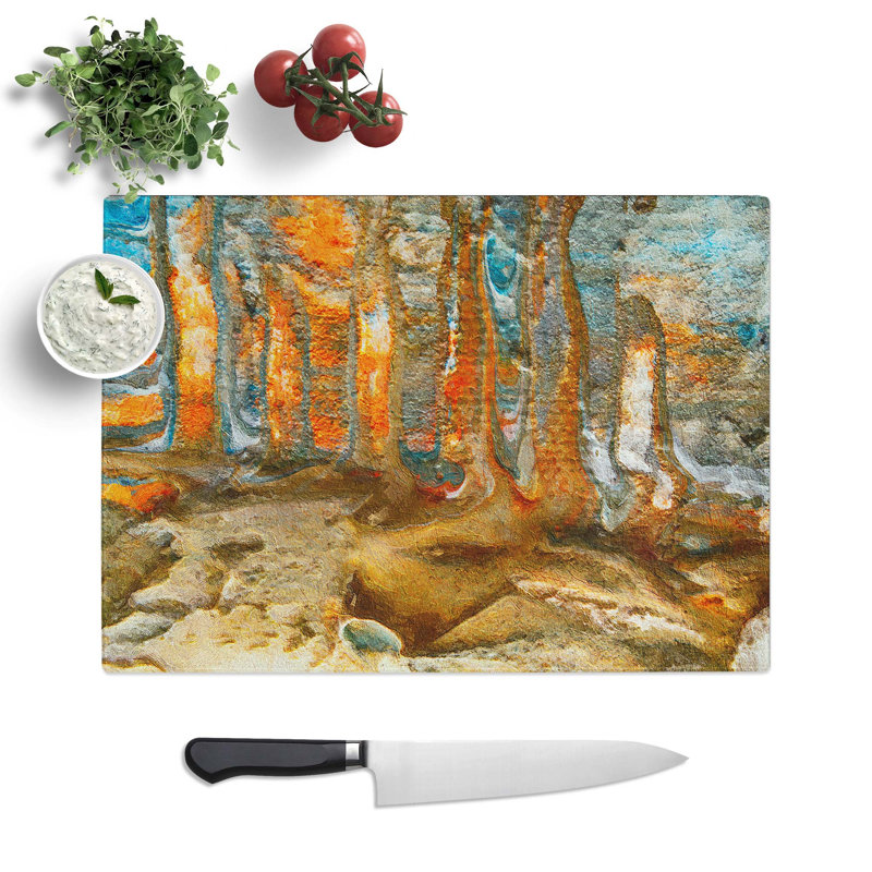 Tempered Glass Art Painting Vol.33 Chopping Board, 28.5 cm W x 20 cm L