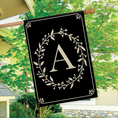  Drapeau de maison classique monogramme lettre A double face