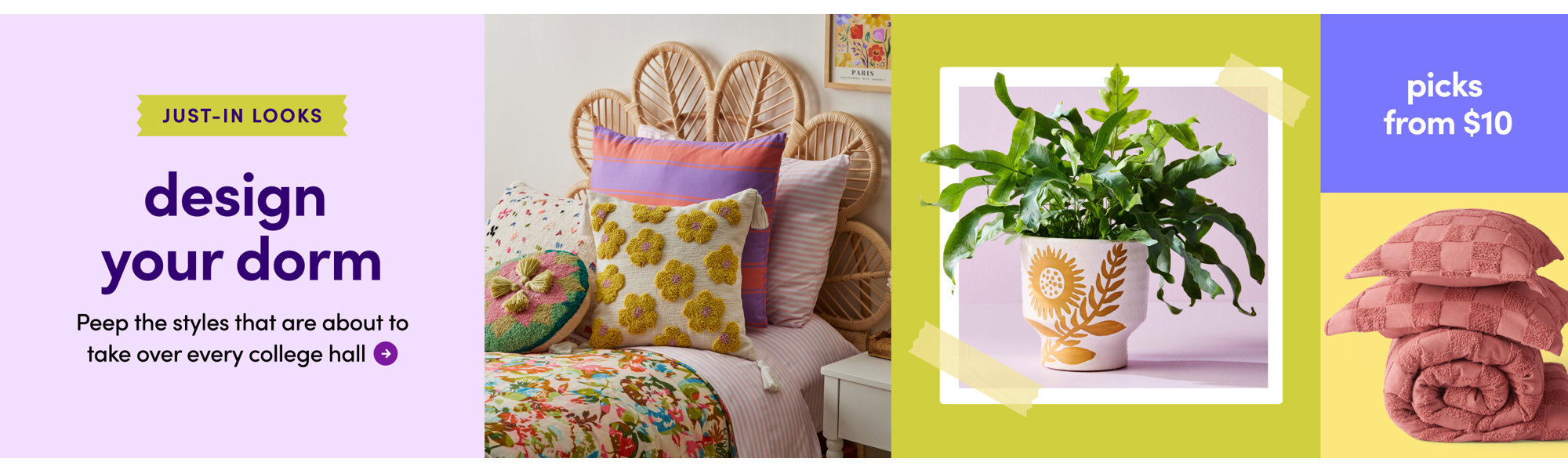 Design your dorm, picks from $10.