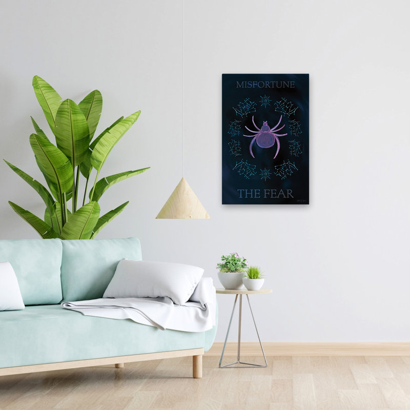 Mystique Fortune VII - art céleste mystique noir et bleu, H 24 po x l 16 po
