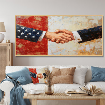 Une poignée de main symbolique entre les États-Unis et les Alliés II - États-Unis, grand patriote d'art mural