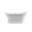 Baignoire de trempage autoportante en acrylique 68 "avec drain et plateau en bambou 68" Streamline-62783313