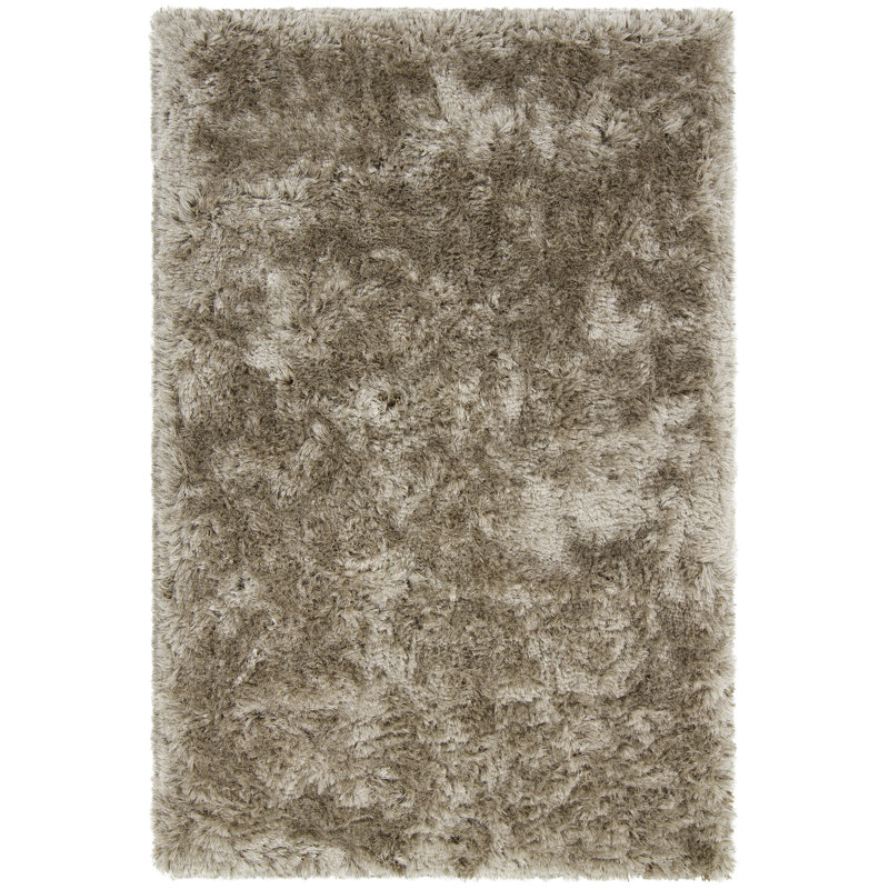 Chandra Rugs Giulia Collection Plush Modern Contemporary Hand-Woven Silver White Grey Shag Polyester Pile Material Handmade Area Rug