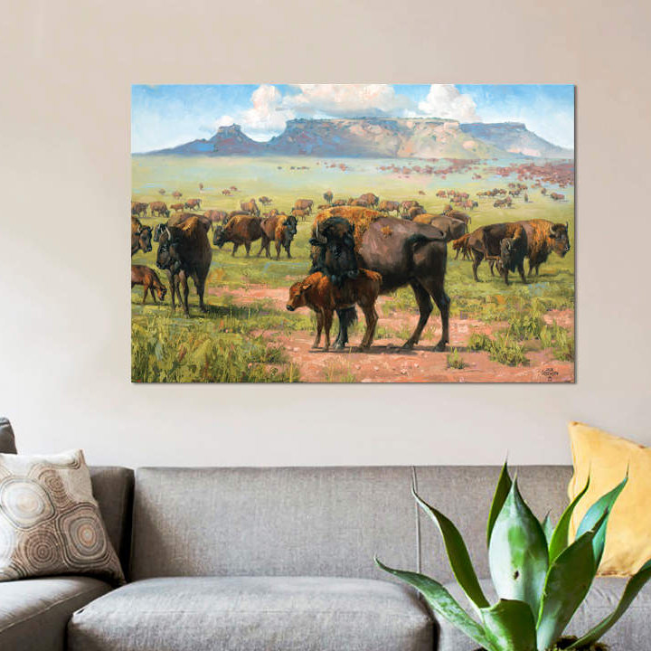 « rites of the plains », impression sur toile, H 18 po x l 26 po x P 1,5 po, Toile tendue, Pas de tapis