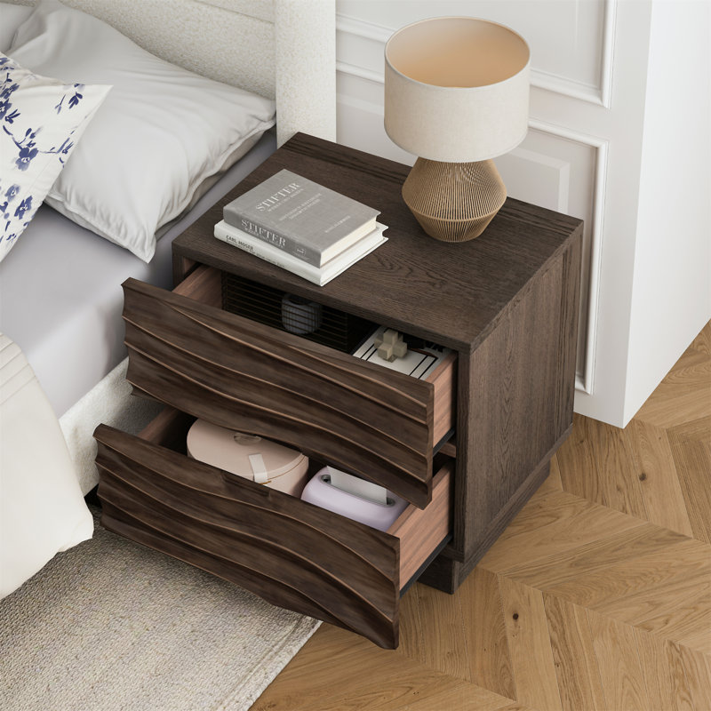 Tables de chevet en bois massif, Brun