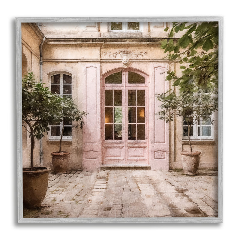 Portes françaises roses de Stupell Industries, giclée par Riley B, H 17 po x l 17 po x P 1,5 po, Estampe numérique Farmhouse