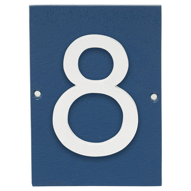 Plaque murale rectangulaire, Oui, Bleu mer / blanc