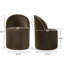 Chaise rembourrée entièrement assemblée en velours avec roulettes cachées (ensemble de 2)-131404753