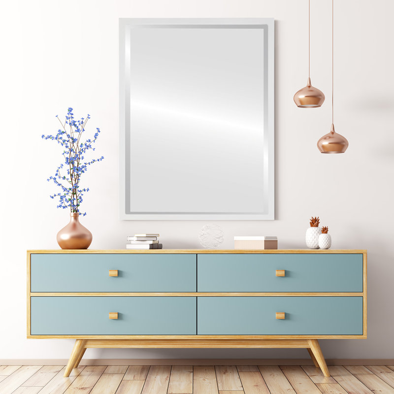 Miroir d'appoint Campblin, H 13,12 po x l 17,12 po, Blanc lin