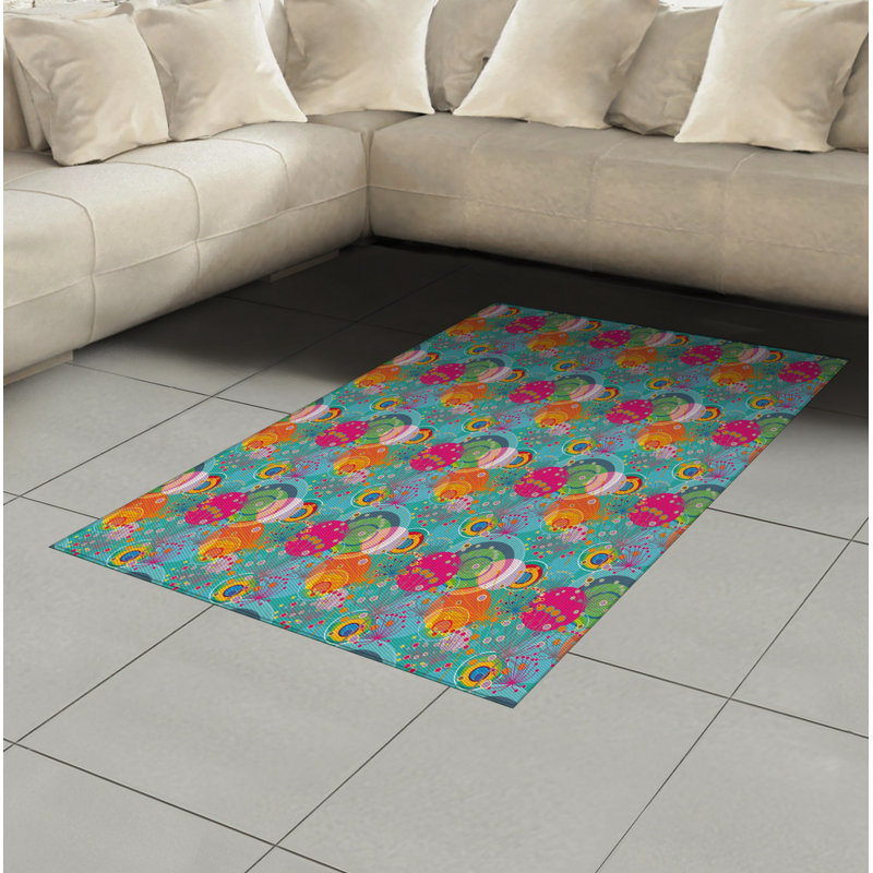 Floral High Density Long Fiber Poly Threads Decorative Area Rug Carpet, Rectangle 2'7" x 5'