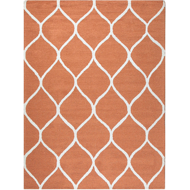 Hand Tufted Wool Area Rug in Black, Gold/Orange/Yellow