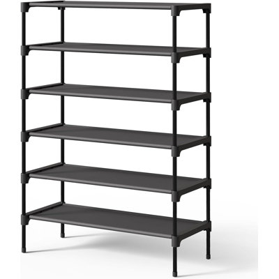 Premium Non-Woven Shoe Rack Shelf - Sturdy & Durable Shoe Organizer For Closet, Entryway, Garage & Corridor, Long Stackable Shoe Shelves