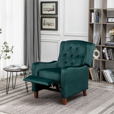 Arm Push Recliner Velvet Armchair