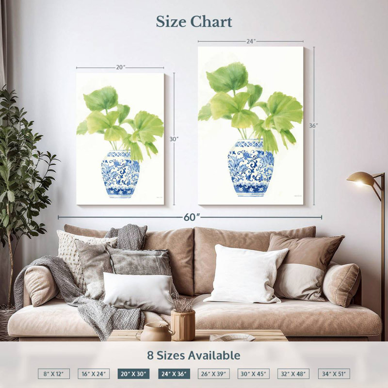 Harnek Palm Chinoiserie blanc I, H 36 po x l 24 po